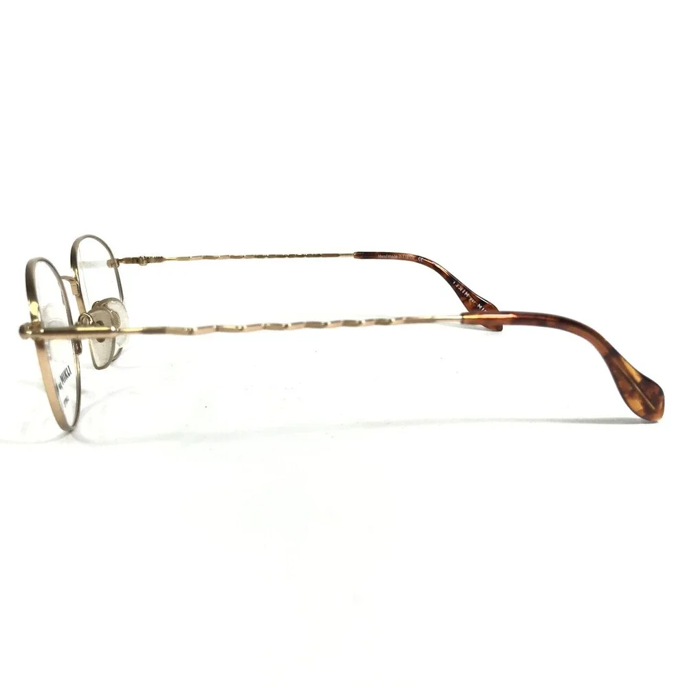 Mikli Eyeglasses Frames 6704 COL 0400 Gold Round Full Wire Rim 48-20-130